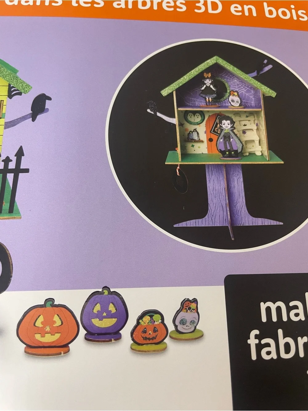 Halloween 3D Wood Tree House Craft Kit - Kid’s Art. Includes house &characters